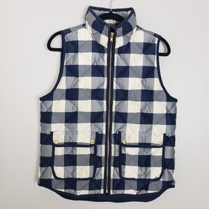 J. Crew navy plaid puffer vest G14